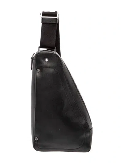 Pre-owned Montblanc Leather Backpack In Black