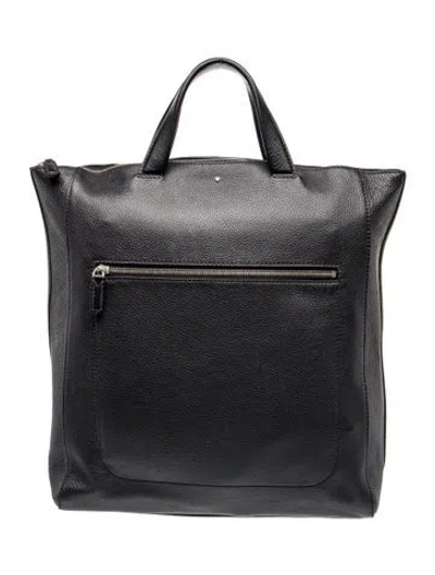 Pre-owned Montblanc Leather Backpack In Black