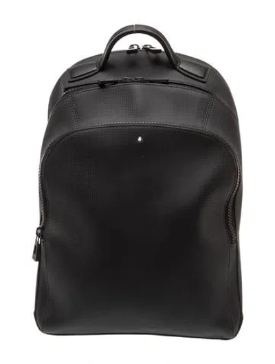 Pre-owned Montblanc Leather Backpack In Gray
