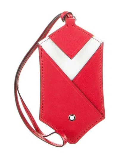 Pre-owned Montblanc Leather Bag Tag In Red