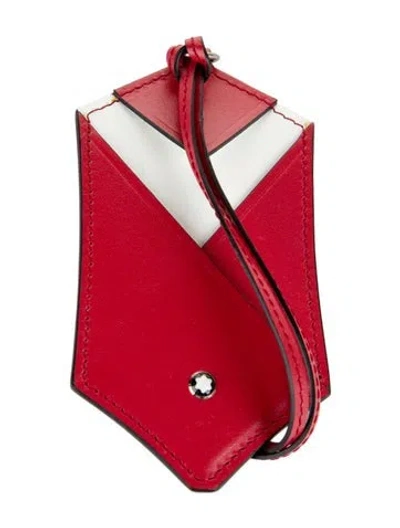 Pre-owned Montblanc Leather Bag Tag In Red