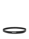 Montblanc Rectangular Shiny Stainless Steel Finish Buckle Belt In 黑色