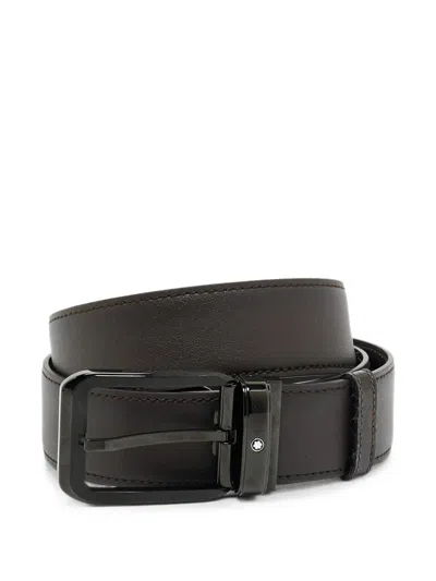 Pre-owned Montblanc Leather Belt In 褐色
