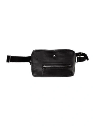 Pre-owned Montblanc Leather Belt Bag In Black