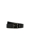 Montblanc Men Black Leather Belt In Black