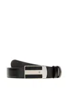 Montblanc Black Leather Reversible Belt In Black