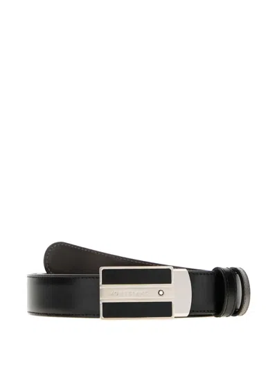 Montblanc Black Leather Reversible Belt