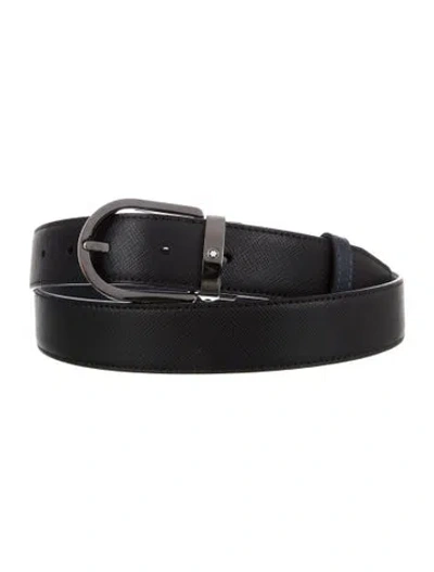 Pre-owned Montblanc Leather Belt In Black