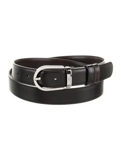 Pre-owned Montblanc Leather Belt In Black