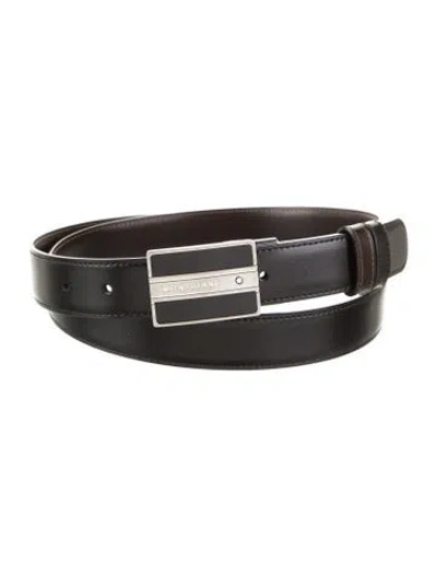 Pre-owned Montblanc Leather Belt In Black