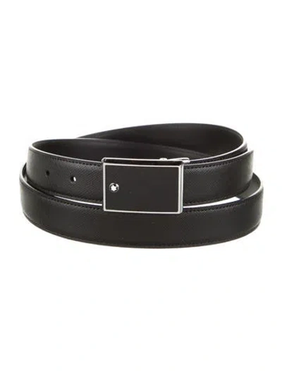 Pre-owned Montblanc Leather Belt In Black