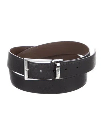 Pre-owned Montblanc Leather Belt In Black