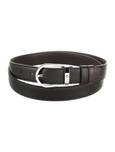 Pre-owned Montblanc Leather Belt In Black