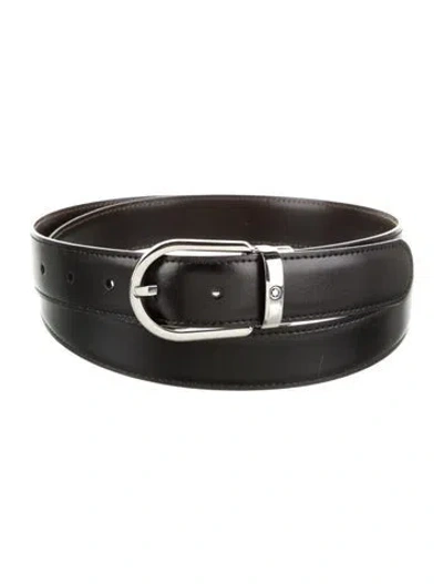 Pre-owned Montblanc Leather Belt In Black