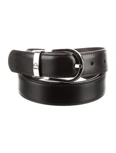 Pre-owned Montblanc Leather Belt In Black