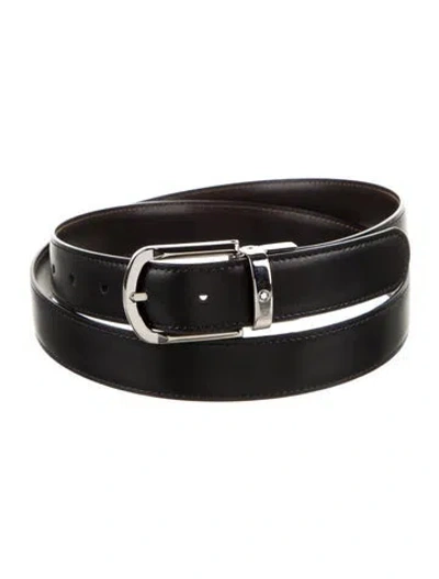 Pre-owned Montblanc Leather Belt In Black