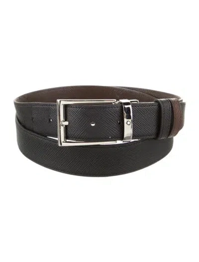 Pre-owned Montblanc Leather Belt In Black