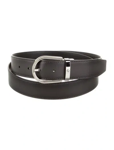 Pre-owned Montblanc Leather Belt In Black