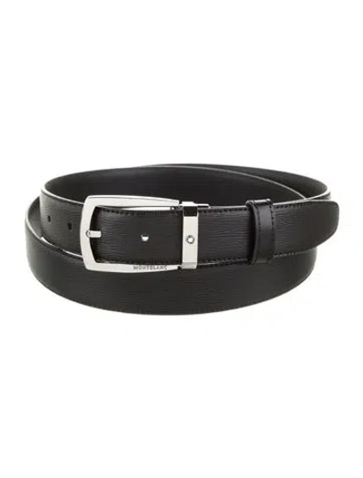 Pre-owned Montblanc Leather Belt In Black