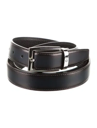 Pre-owned Montblanc Leather Belt In Black