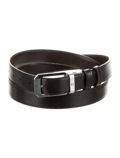 Pre-owned Montblanc Leather Belt In Black