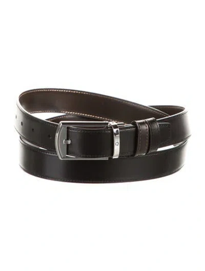 Pre-owned Montblanc Leather Belt In Black