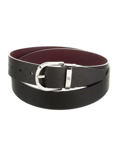 Pre-owned Montblanc Leather Belt In Black
