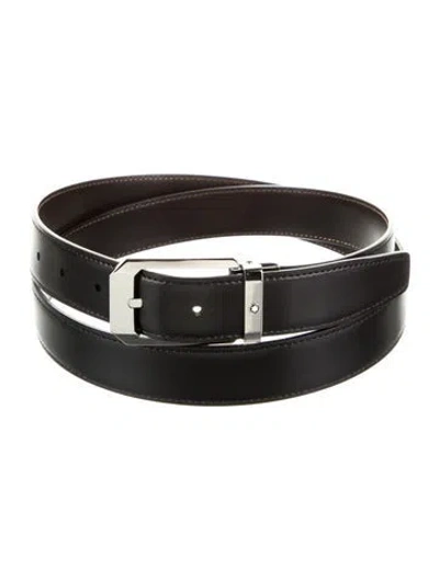 Pre-owned Montblanc Leather Belt In Black