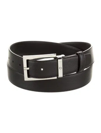 Pre-owned Montblanc Leather Belt In Black