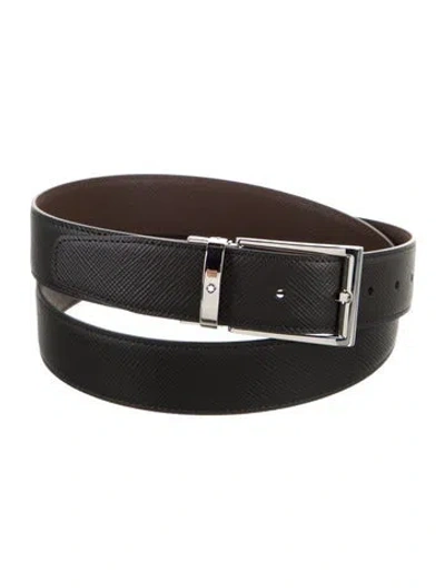 Pre-owned Montblanc Leather Belt In Black