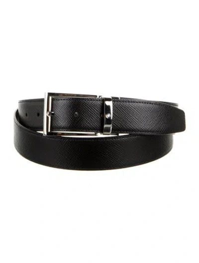 Pre-owned Montblanc Leather Belt In Black