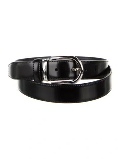 Pre-owned Montblanc Leather Belt In Black