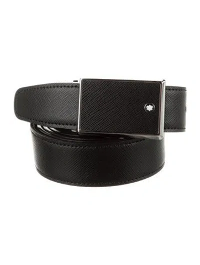 Pre-owned Montblanc Leather Belt In Black