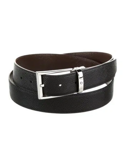 Pre-owned Montblanc Leather Belt In Black