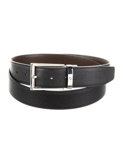 Pre-owned Montblanc Leather Belt In Black