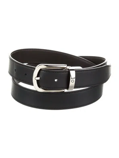 Pre-owned Montblanc Leather Belt In Black
