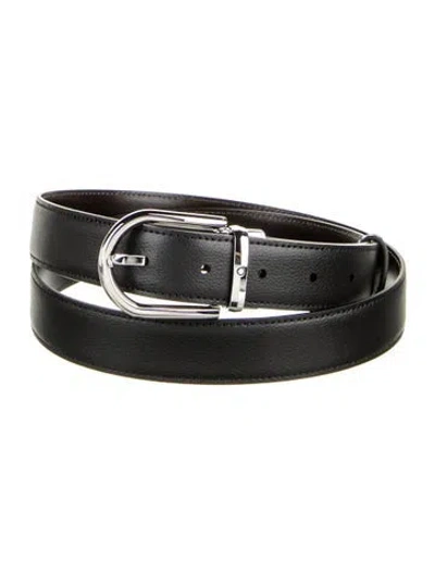 Pre-owned Montblanc Leather Belt In Black