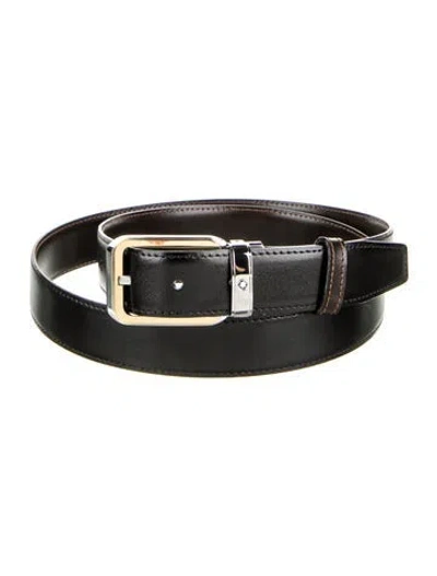 Pre-owned Montblanc Leather Belt In Black