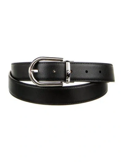 Pre-owned Montblanc Leather Belt In Black