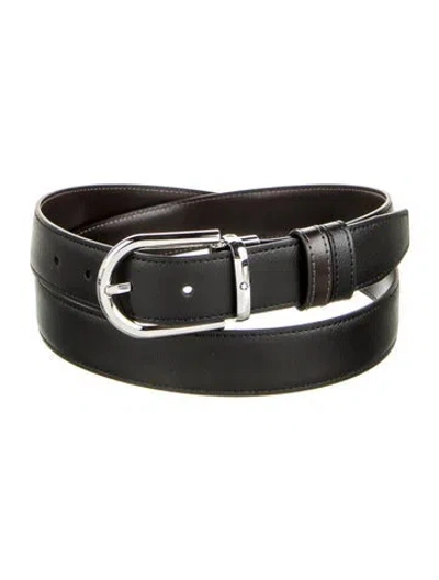 Pre-owned Montblanc Leather Belt In Black