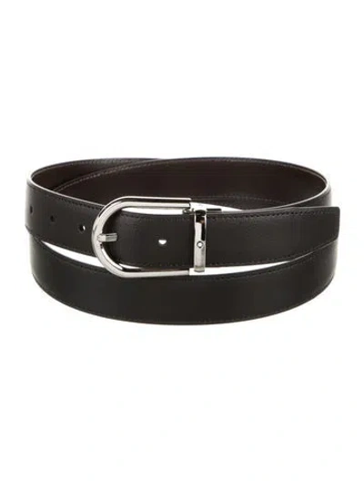 Pre-owned Montblanc Leather Belt In Black