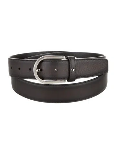 Pre-owned Montblanc Leather Belt In Black