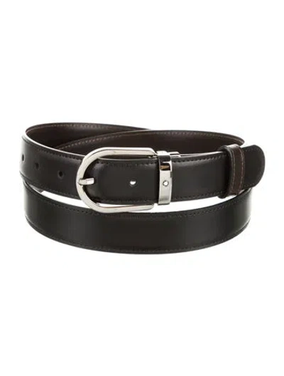 Pre-owned Montblanc Leather Belt In Black