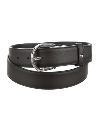 Pre-owned Montblanc Leather Belt In Black