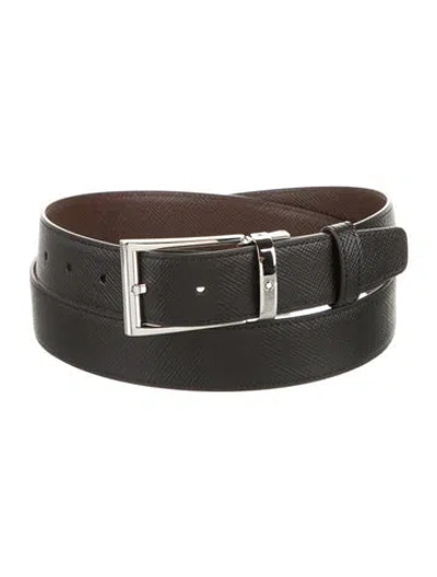 Pre-owned Montblanc Leather Belt In Black