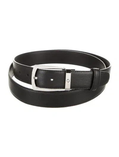 Pre-owned Montblanc Leather Belt In Black