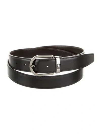 Pre-owned Montblanc Leather Belt In Black