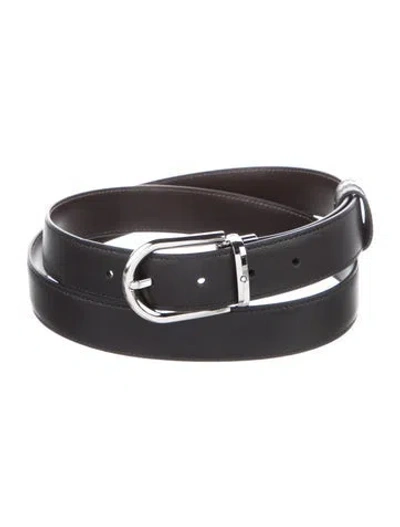 Pre-owned Montblanc Leather Belt In Black