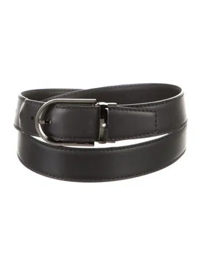 Pre-owned Montblanc Leather Belt In Black