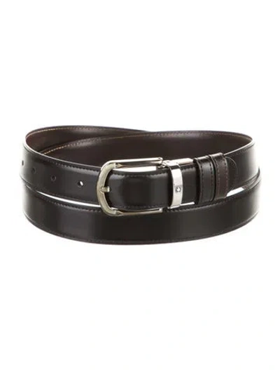 Pre-owned Montblanc Leather Belt In Black